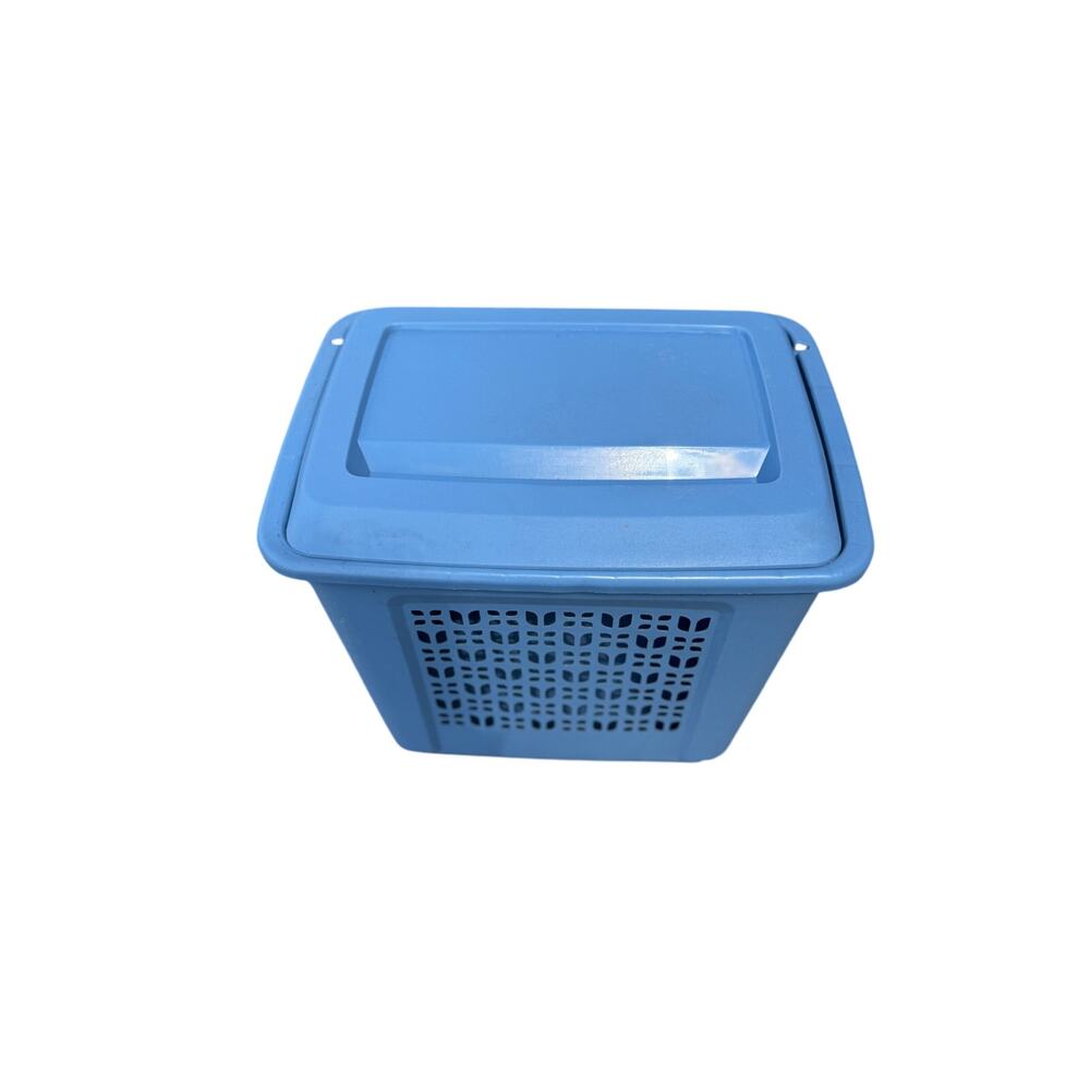 VTG 80s Rubbermaid Laundry Hamper Basket Tulip Floral 2787 - Picture 2 of 7